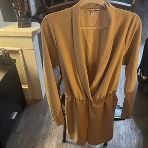 Fashion Nova Beige Draped Romper